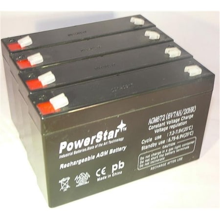 Powerstar PowerStar AGM672-4Pack RBC34 UB670 6V 7Ah RBC34 SLA Battery F1 Terminal - 2 Year Warranty; 4 Pack AGM672-4Pack
